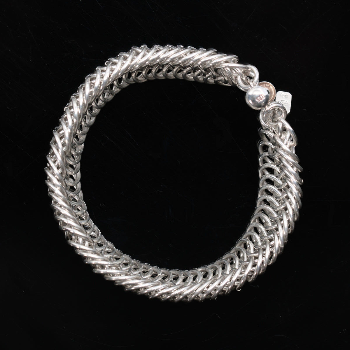 Silver River – handmade sterling silver bracelet by Matthew Street Jewellery, view 3