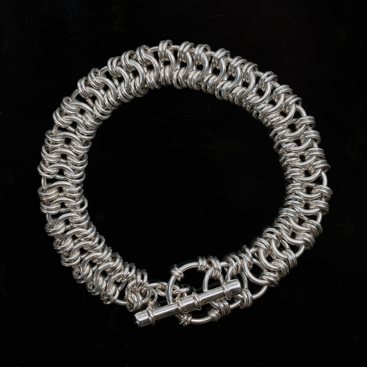 Jewelled Serpent – handmade sterling silver bracelet by Matthew Street Jewellery
