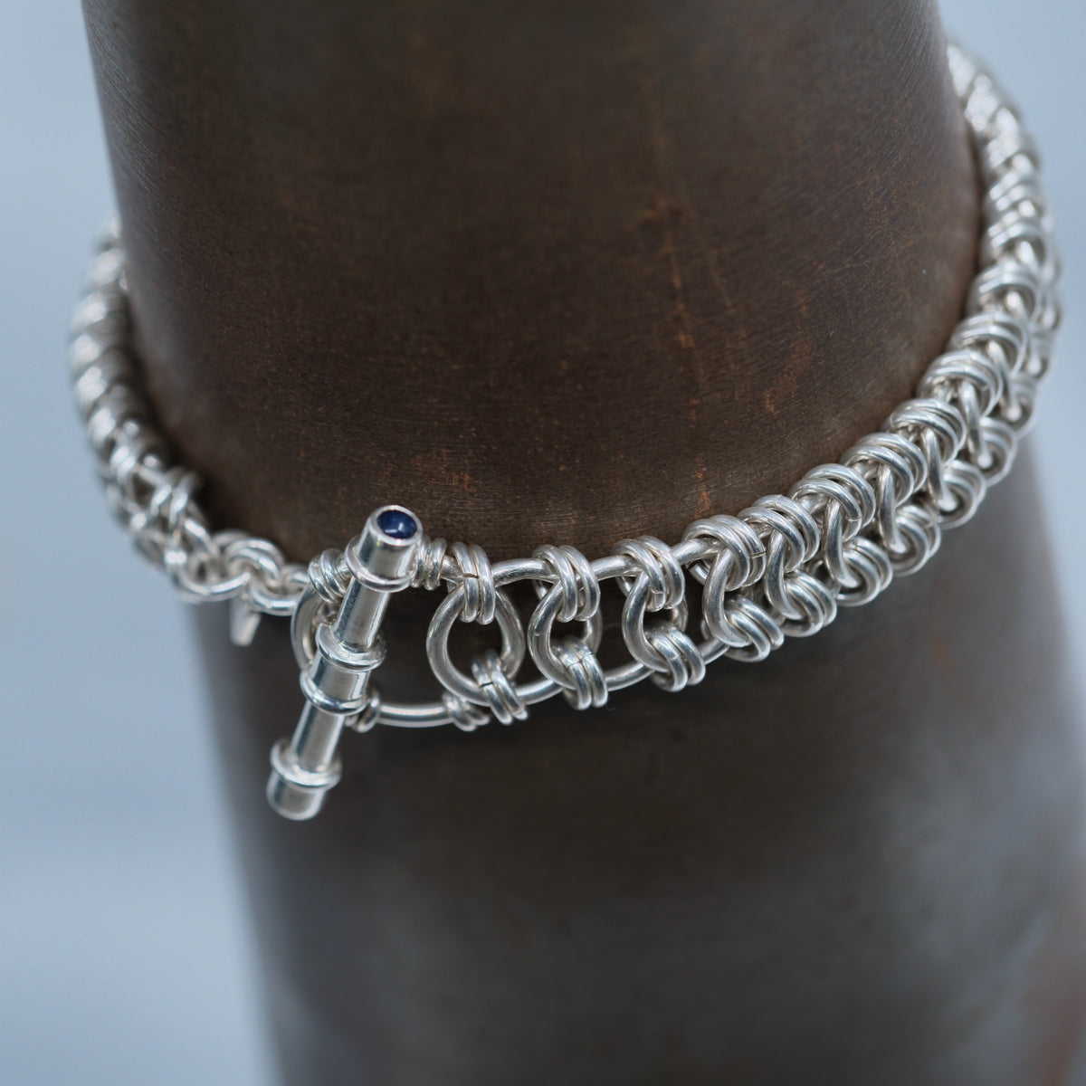 Jewelled Serpent – handmade sterling silver bracelet by Matthew Street Jewellery, view 3