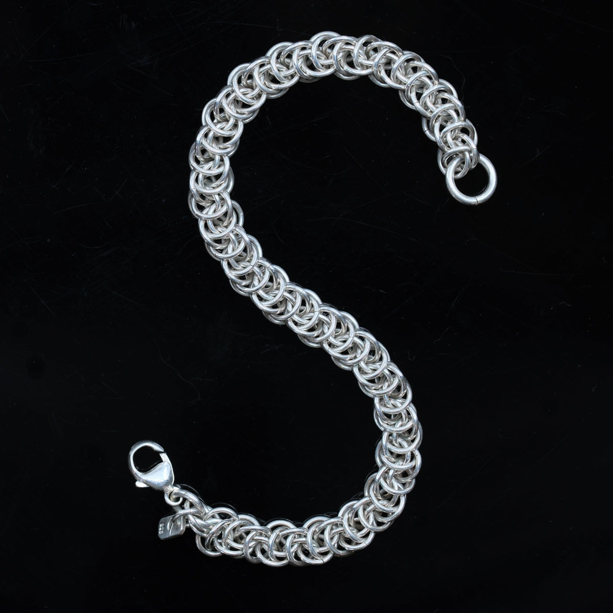 Bubbling Along – handmade sterling silver bracelet by Matthew Street Jewellery, view 2