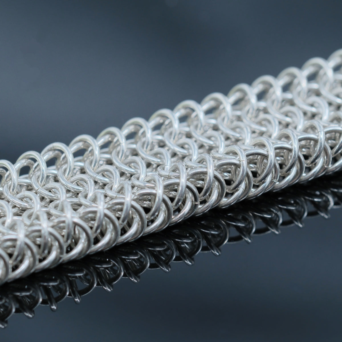 Doublemail – handmade sterling silver bracelet by Matthew Street Jewellery, view 2