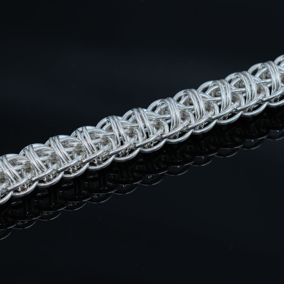 Silver-Wyrm – handmade sterling silver bracelet by Matthew Street Jewellery, view 3