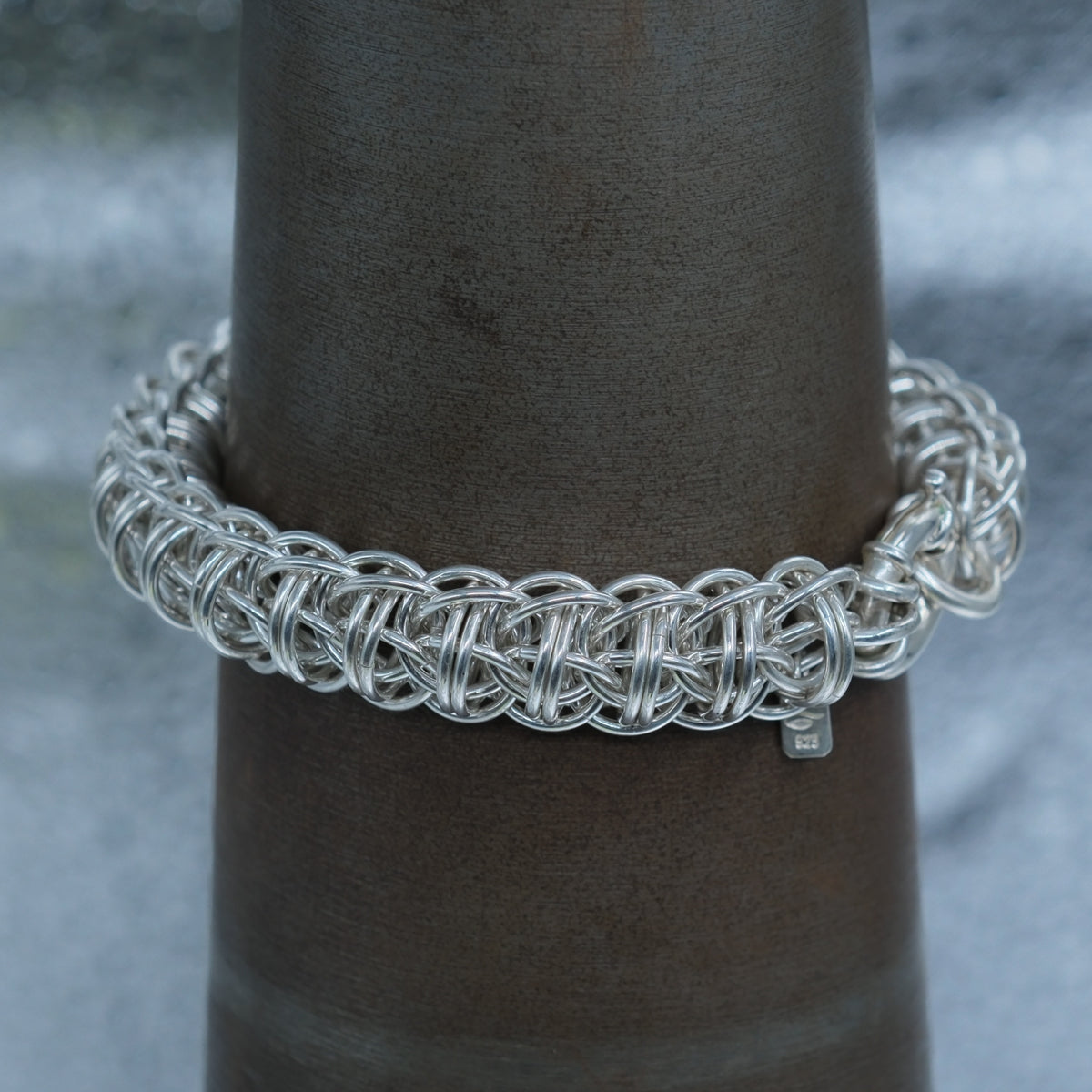 Silver-Wyrm – handmade sterling silver bracelet by Matthew Street Jewellery, view 4