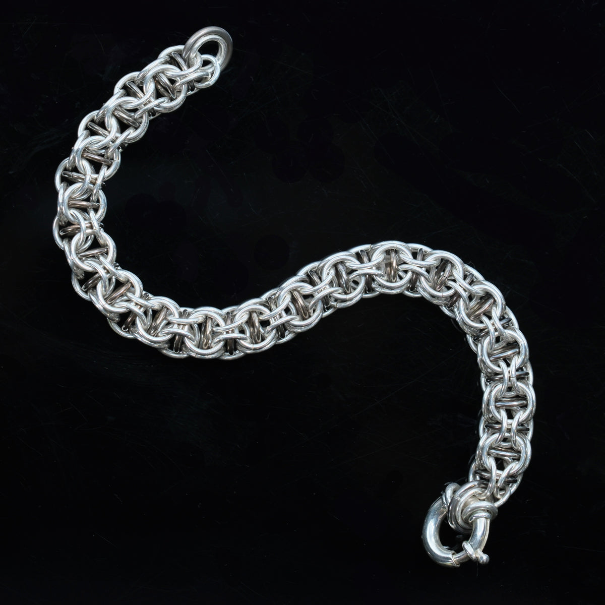 Captured – handmade sterling silver bracelet by Matthew Street Jewellery, view 2