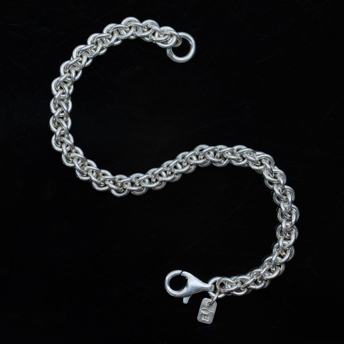 Thrice – handmade sterling silver bracelet by Matthew Street Jewellery, view 2