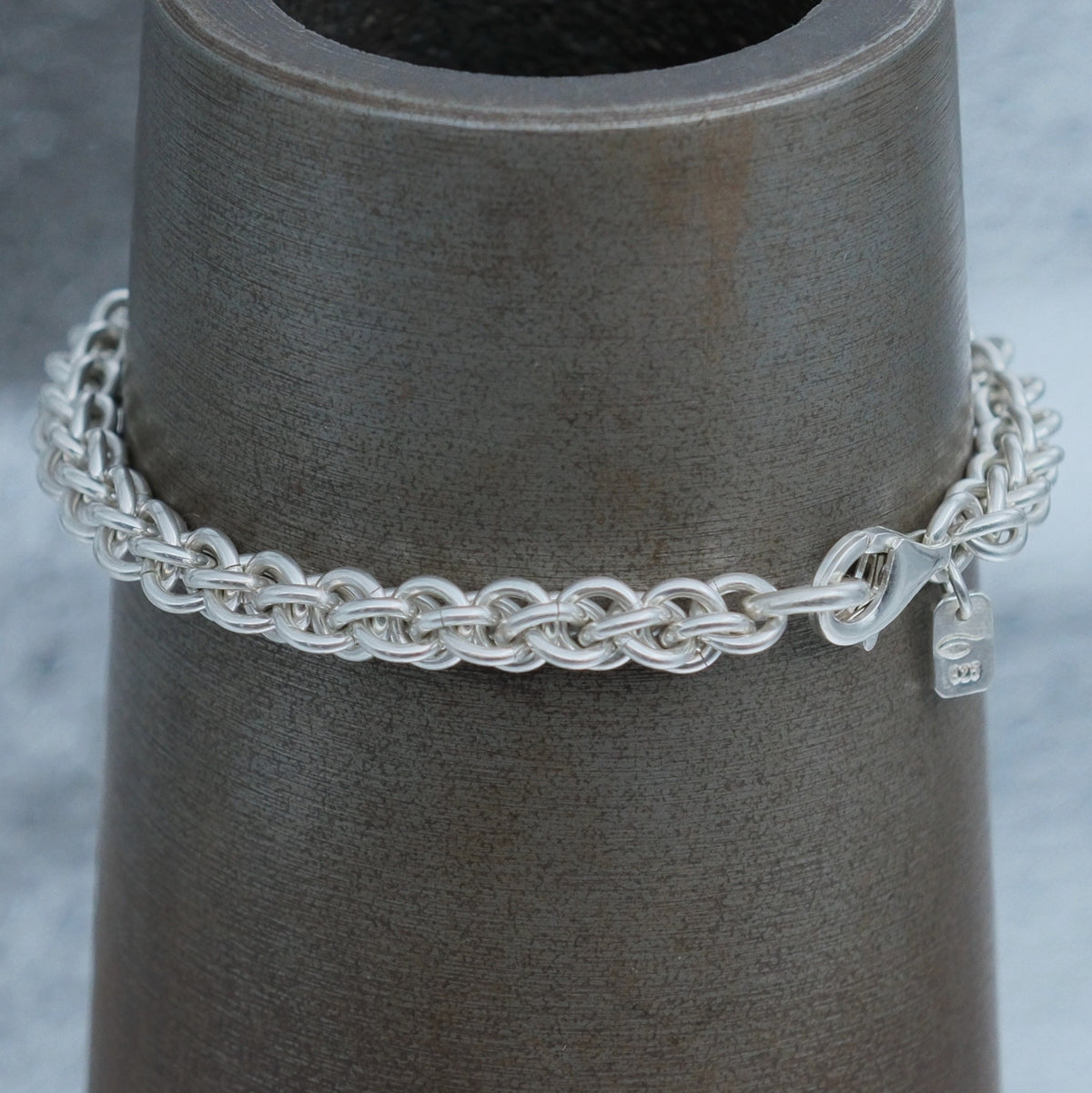 Thrice – handmade sterling silver bracelet by Matthew Street Jewellery, view 3