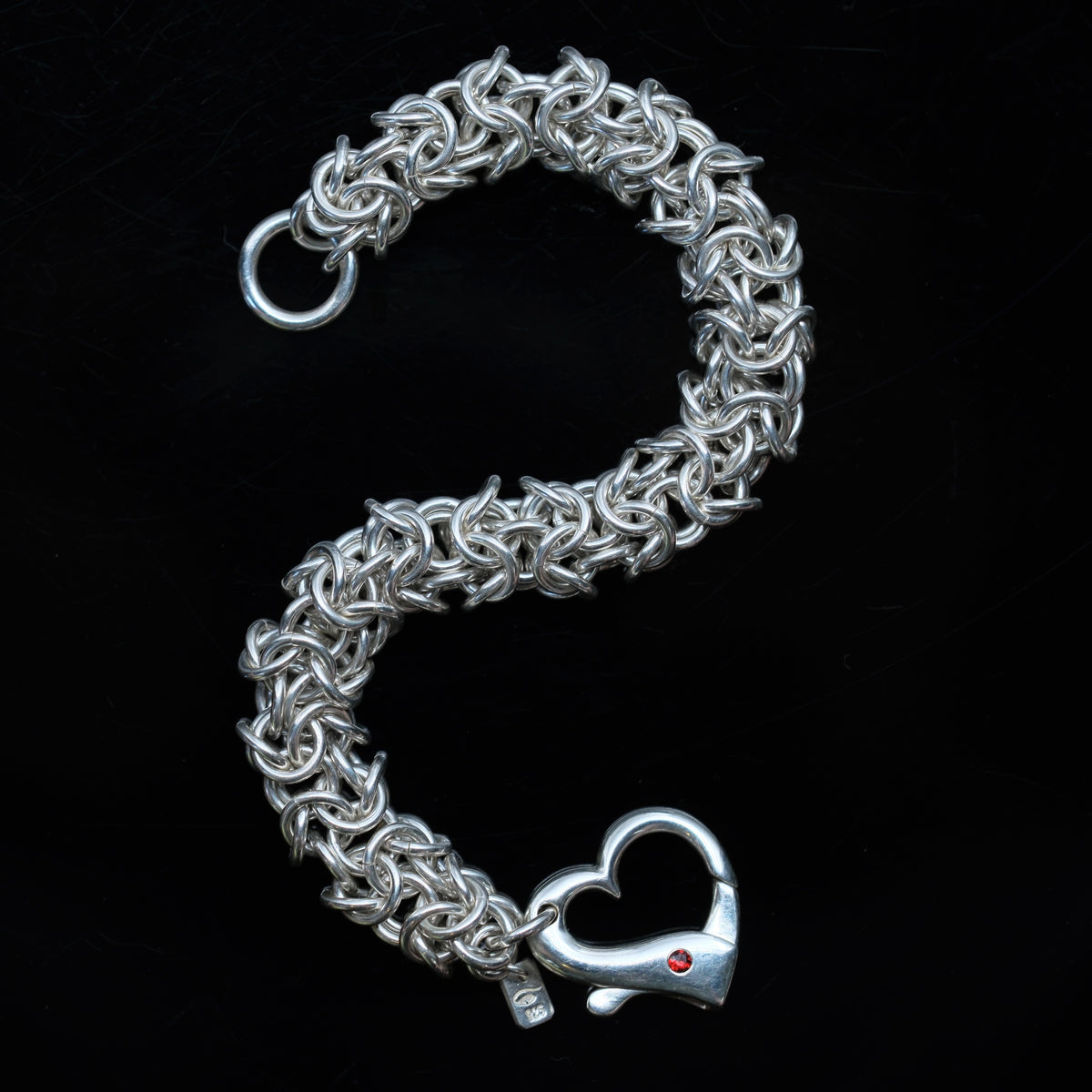 Heartfelt – handmade sterling silver bracelet by Matthew Street Jewellery, view 2