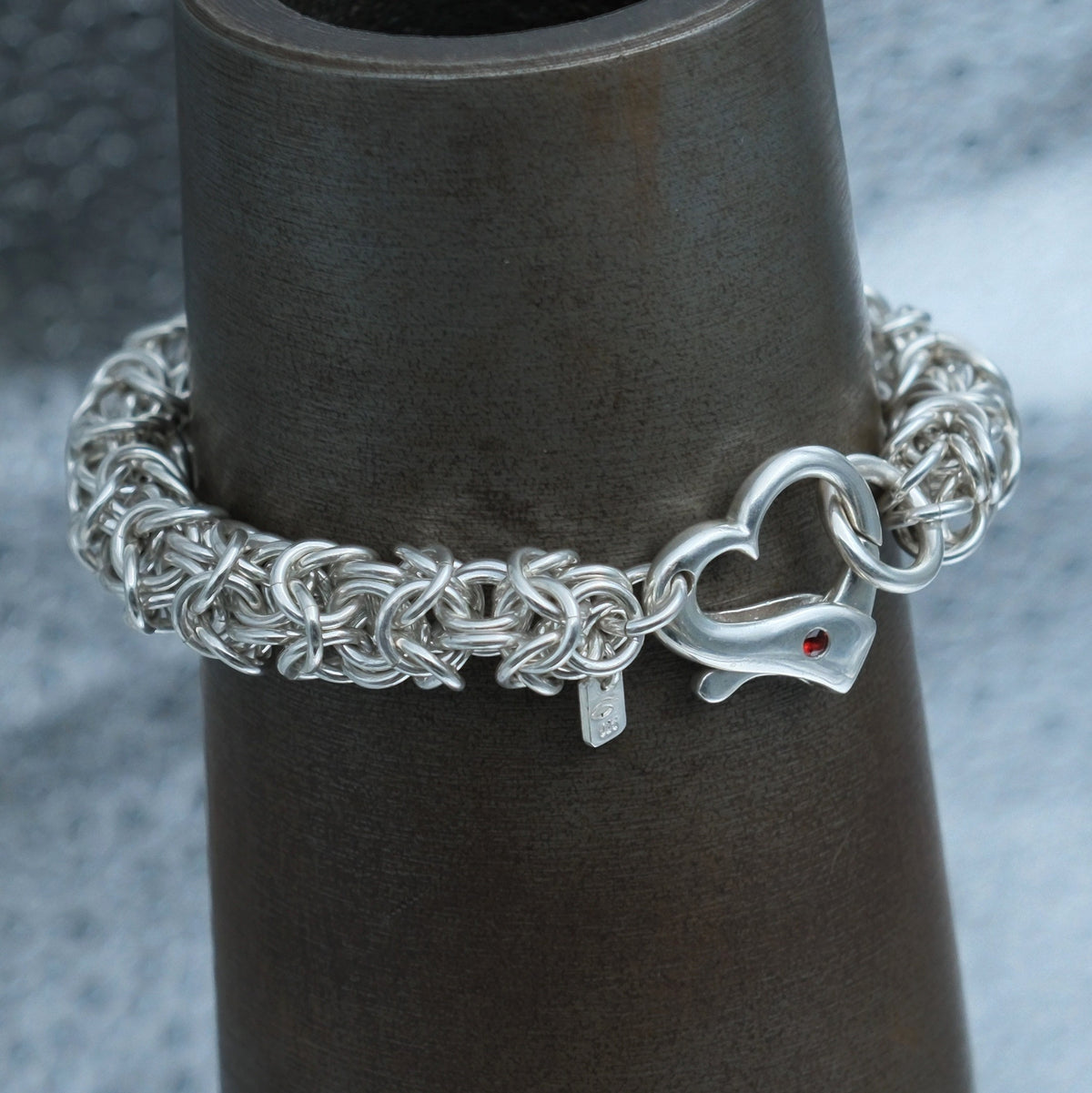 Heartfelt – handmade sterling silver bracelet by Matthew Street Jewellery, view 3