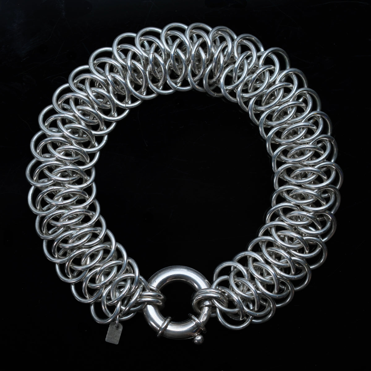 Basilisk – handmade sterling silver bracelet by Matthew Street Jewellery, view 2