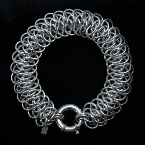 Basilisk – handmade sterling silver bracelet by Matthew Street Jewellery, view 2