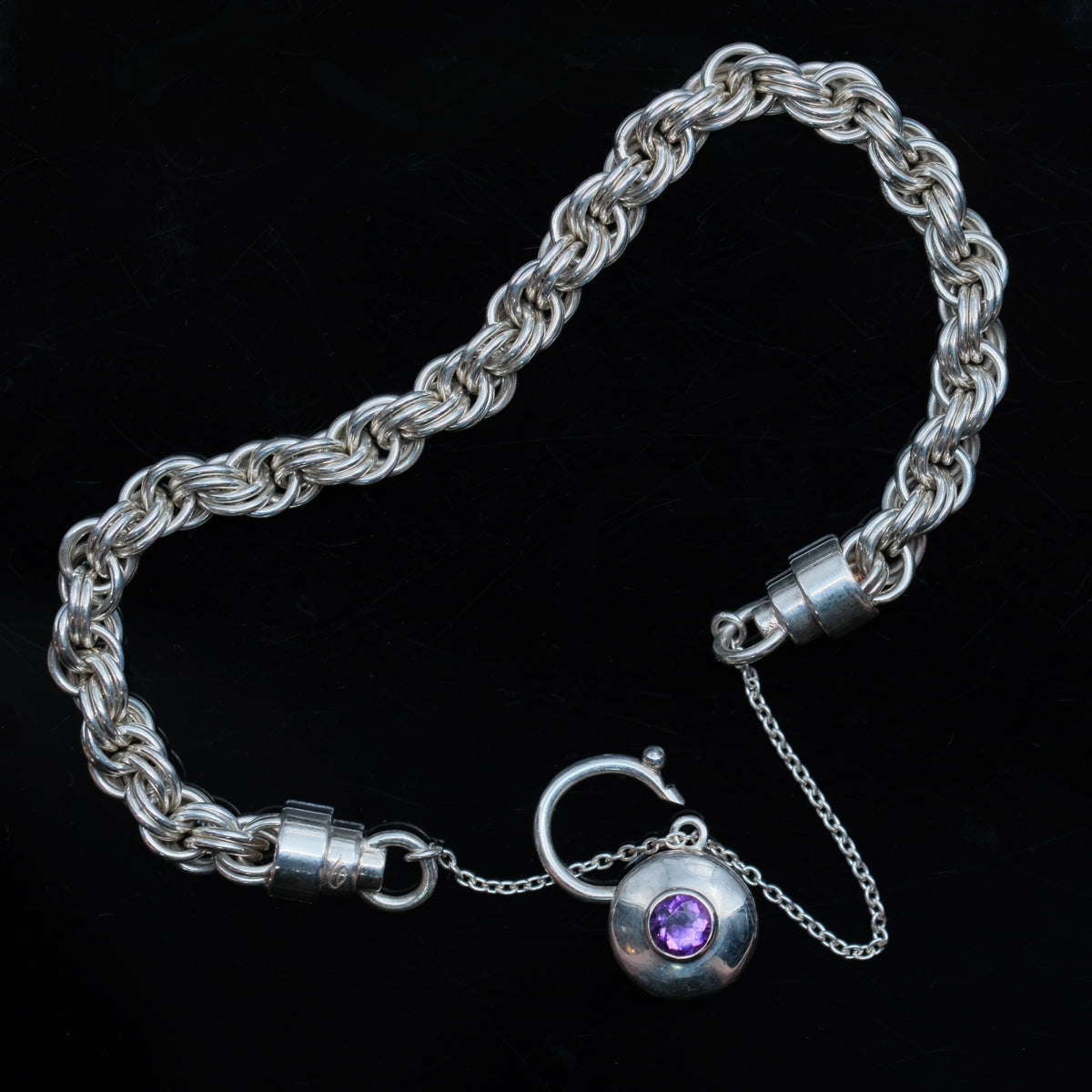 Silver Braid – handmade sterling silver bracelet by Matthew Street Jewellery, view 3