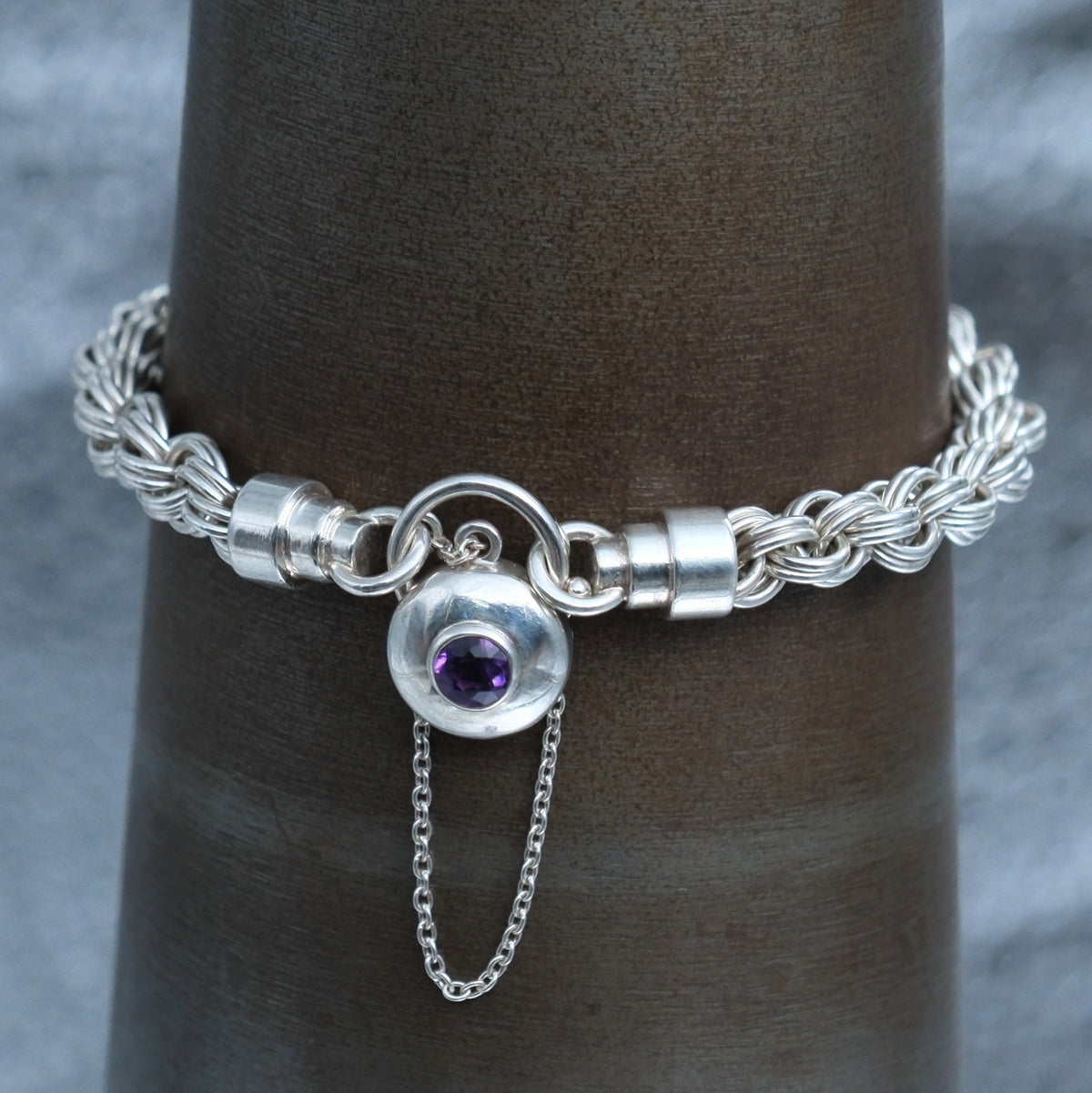 Silver Braid – handmade sterling silver bracelet by Matthew Street Jewellery, view 4