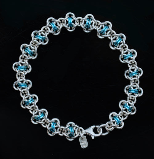 A Little Bit of Blue – handmade sterling silver bracelet by Matthew Street Jewellery