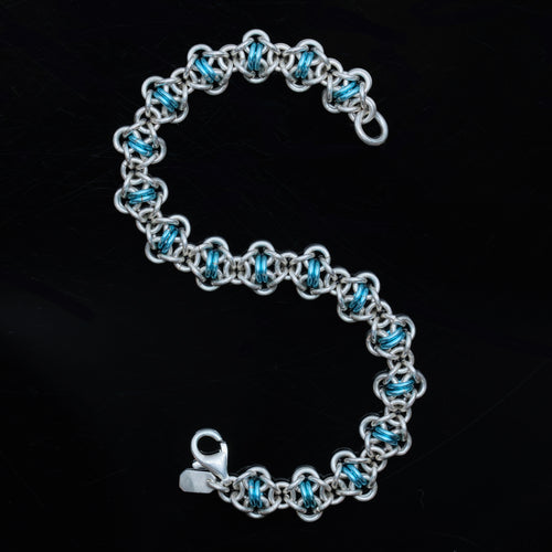 A Little Bit of Blue – handmade sterling silver bracelet by Matthew Street Jewellery, view 2