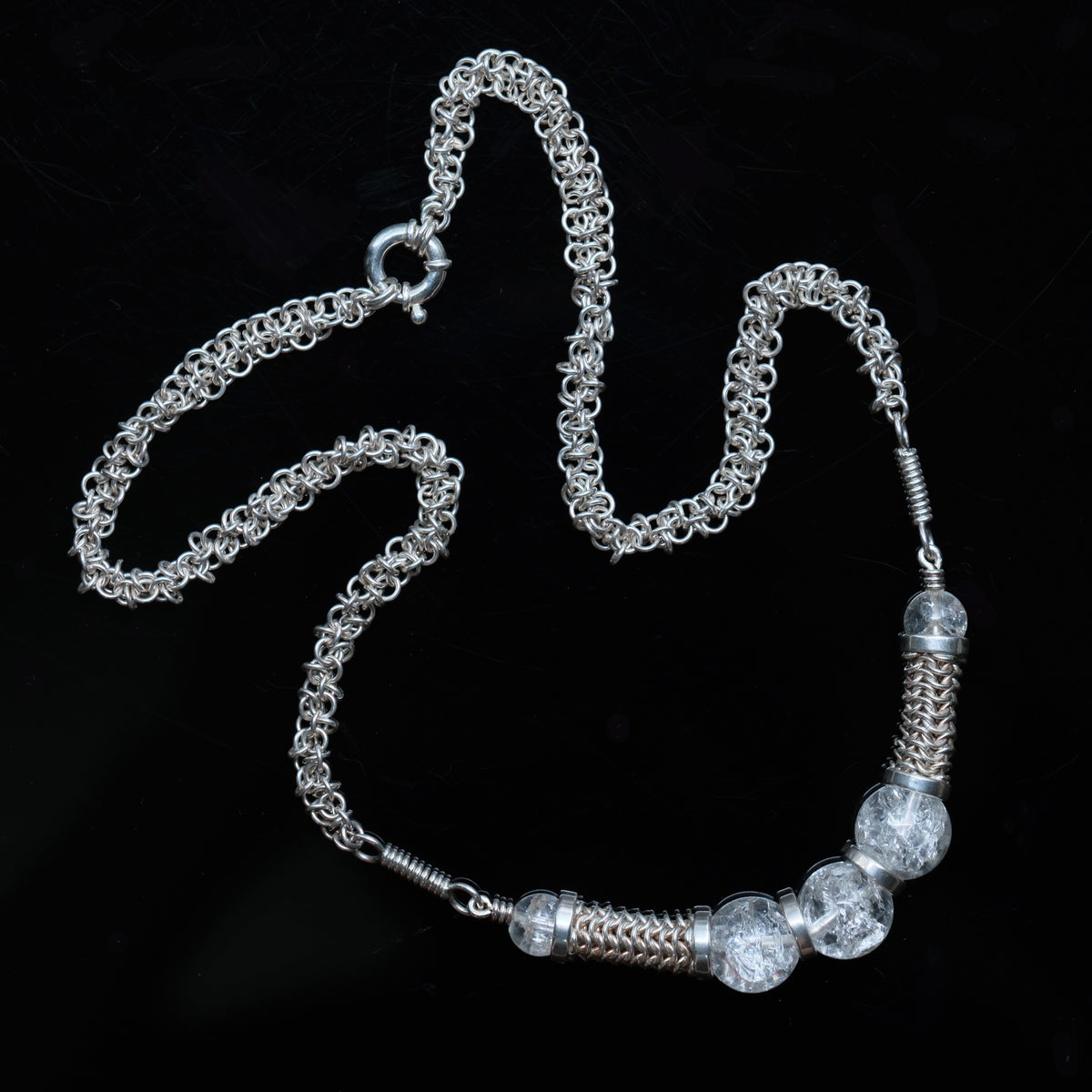 Quartz Necklace – handmade sterling silver necklace by Matthew Street Jewellery, view 2