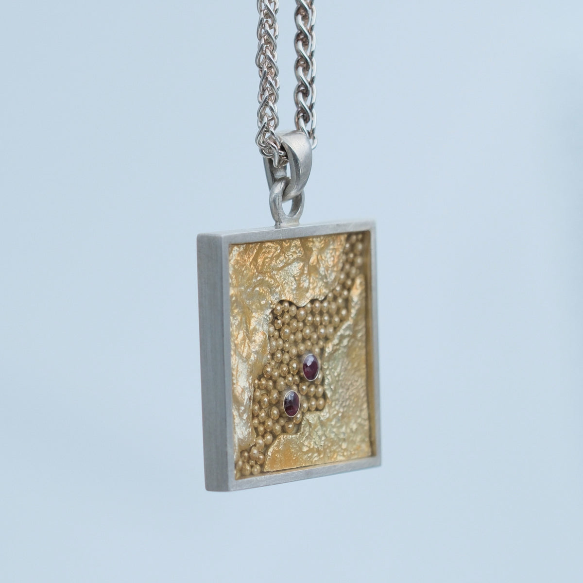 Plate Tectonics – handmade sterling silver pendant by Matthew Street Jewellery, view 2