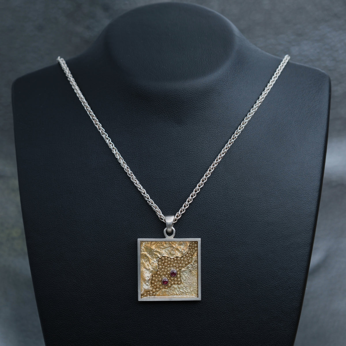 Plate Tectonics – handmade sterling silver pendant by Matthew Street Jewellery, view 3