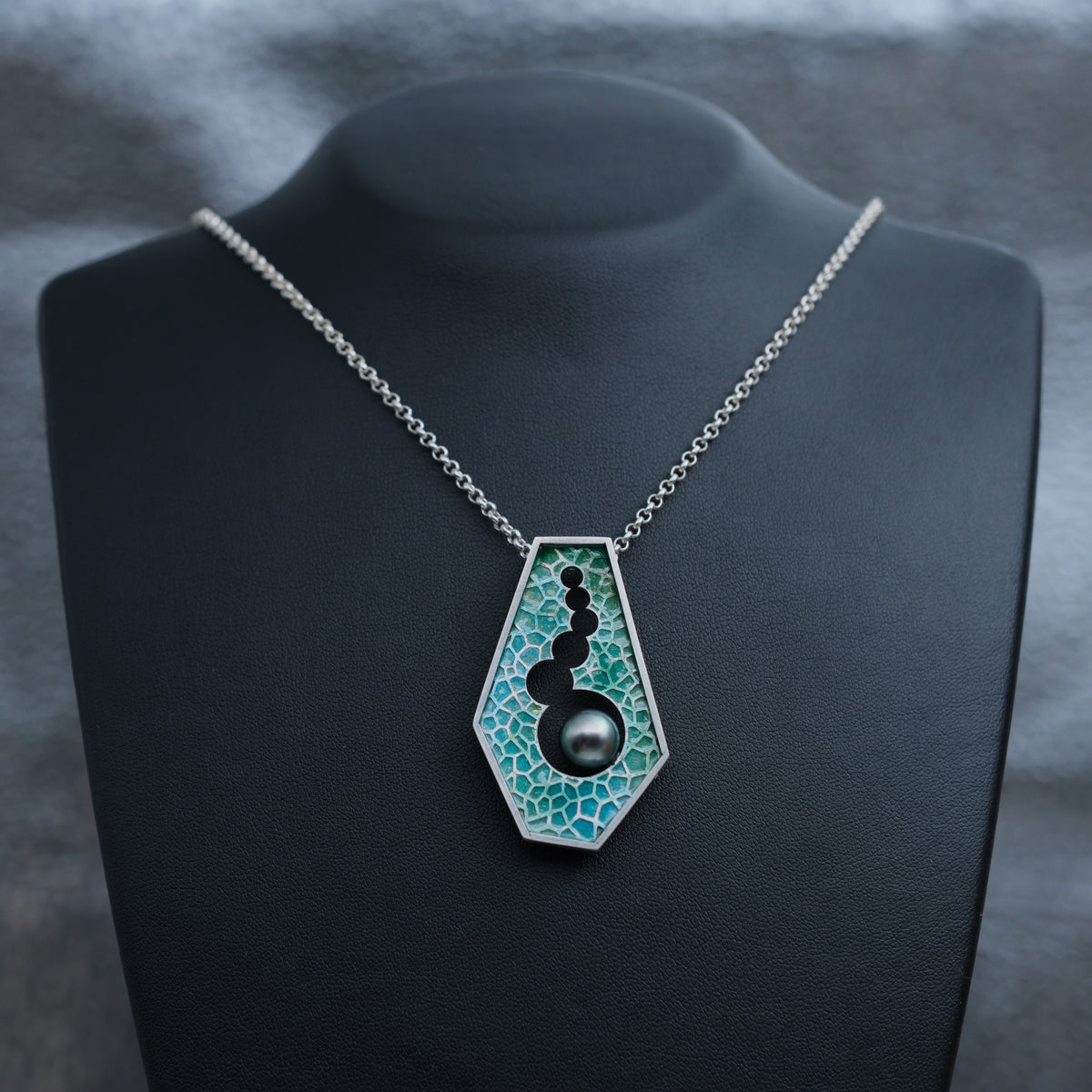 Bubble Chamber – handmade sterling silver pendant by Matthew Street Jewellery, view 3