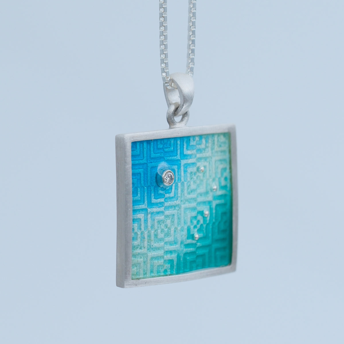 The Ditch – handmade sterling silver pendant by Matthew Street Jewellery, view 2