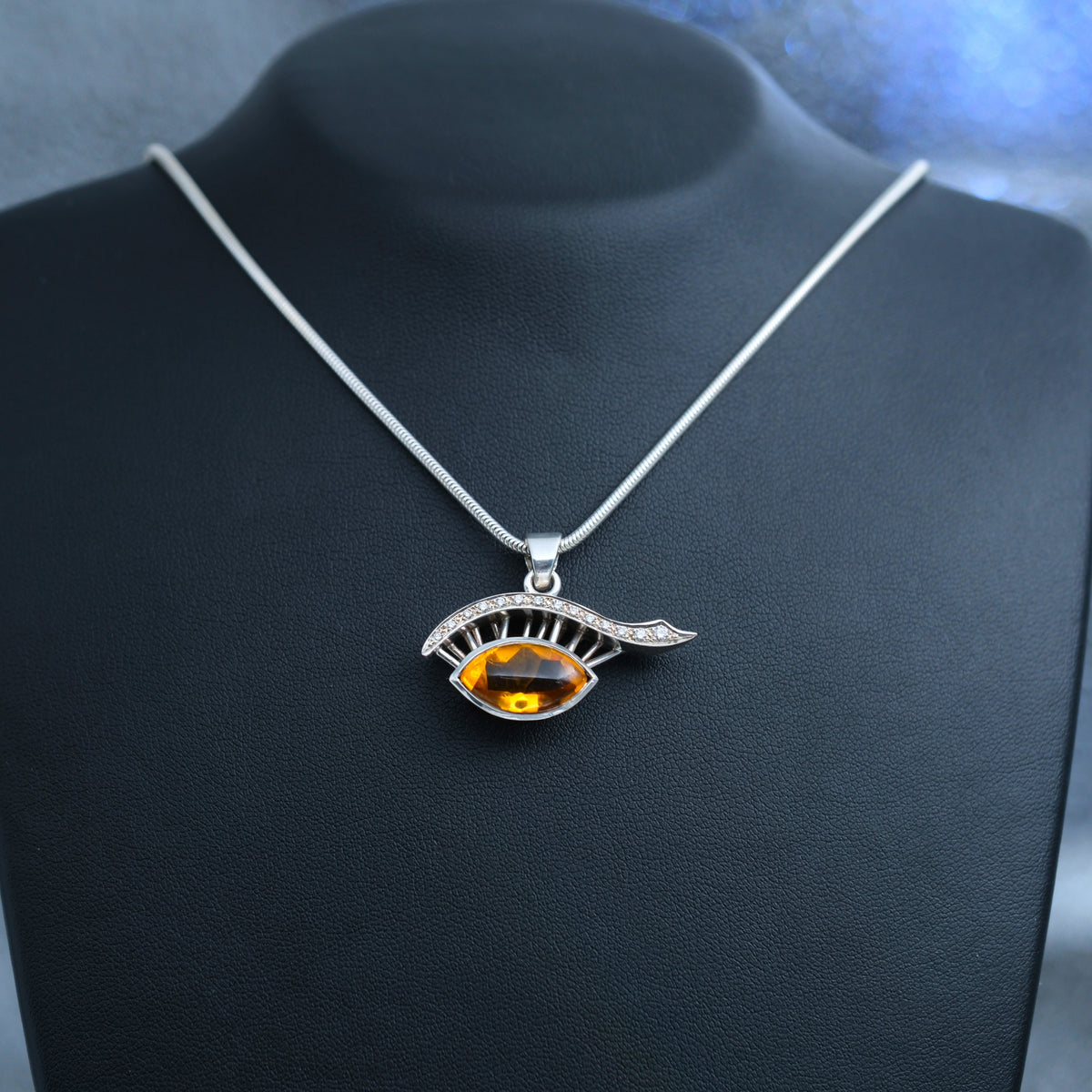 Narcissus – handmade sterling silver pendant by Matthew Street Jewellery, view 3