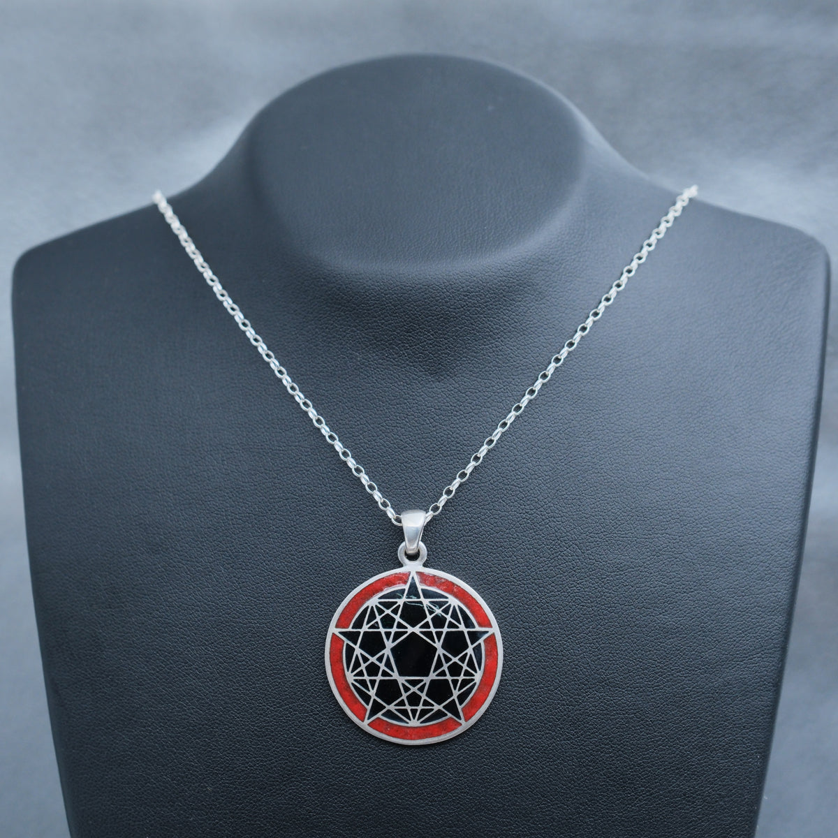 Twelve Stars – handmade sterling silver pendant by Matthew Street Jewellery, view 3