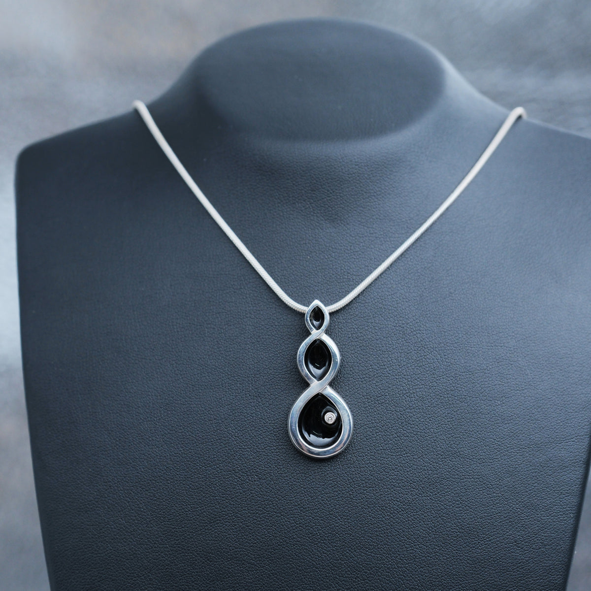Shadow Drop – handmade sterling silver pendant by Matthew Street Jewellery, view 3