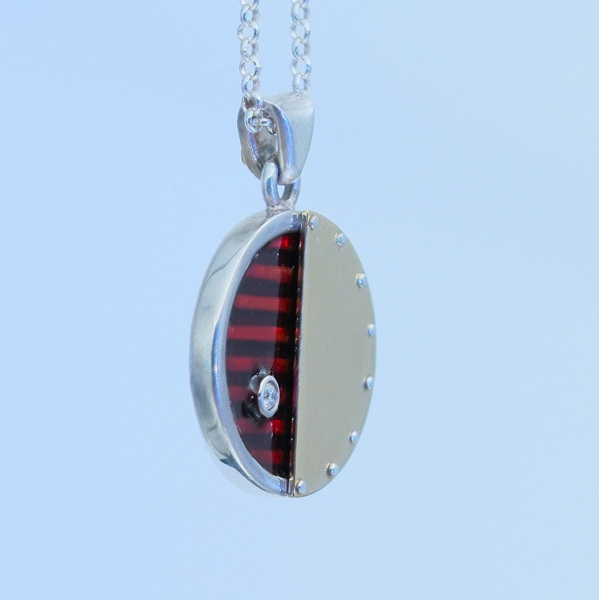 Duality – handmade gold & silver pendant by Matthew Street Jewellery, view 2