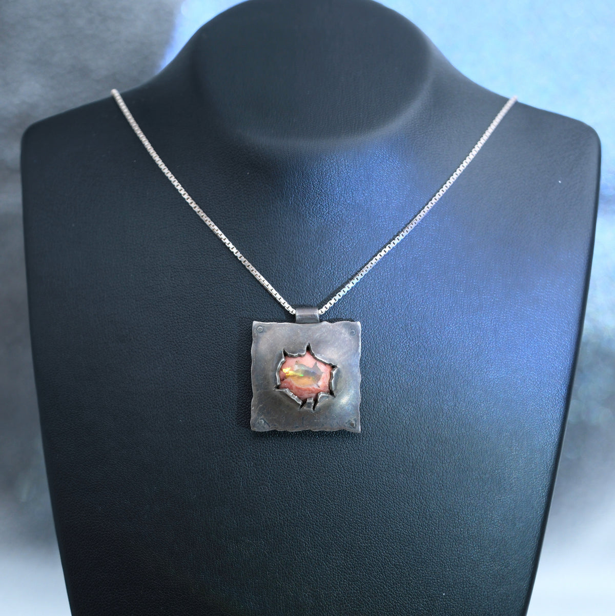 Bulging Eye – handmade sterling silver pendant by Matthew Street Jewellery, view 3
