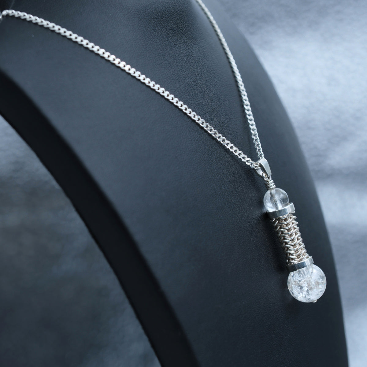 Tesla Coil – handmade sterling silver pendant by Matthew Street Jewellery, view 4