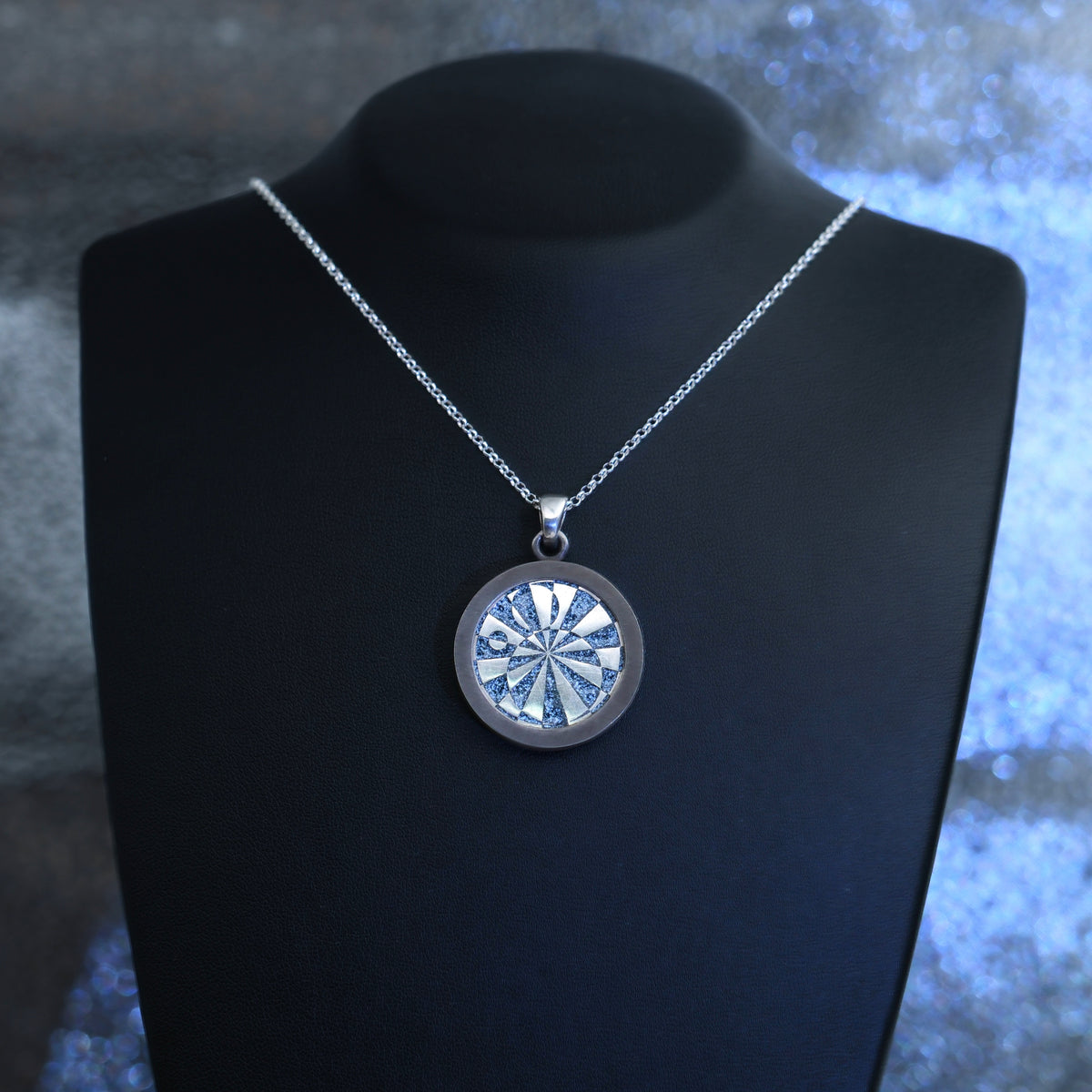 Celestial – handmade sterling silver pendant by Matthew Street Jewellery, view 4