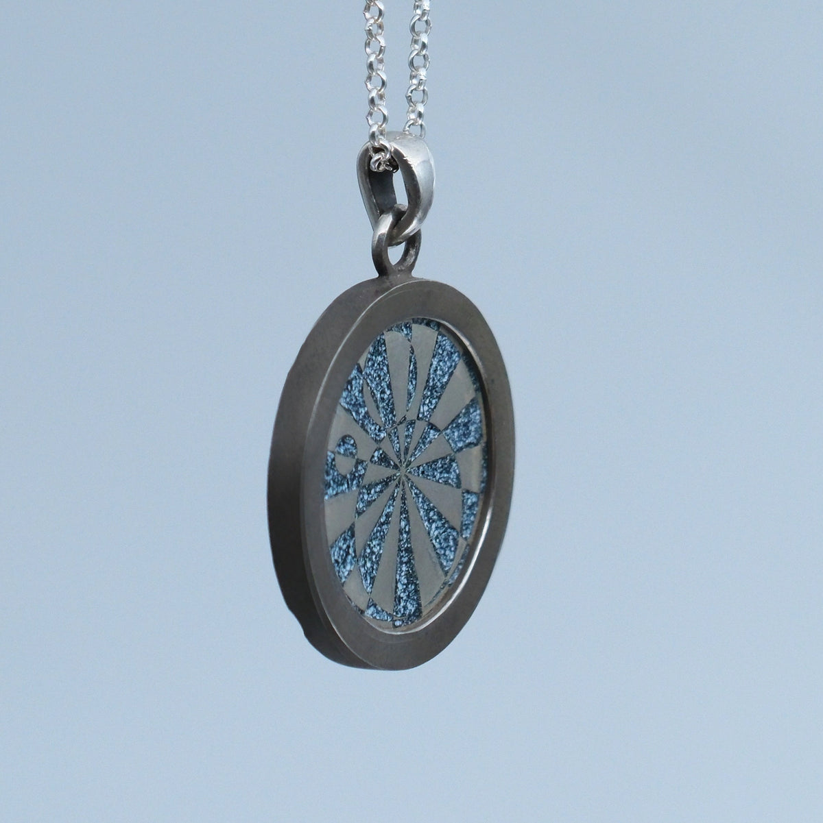 Celestial – handmade sterling silver pendant by Matthew Street Jewellery, view 2