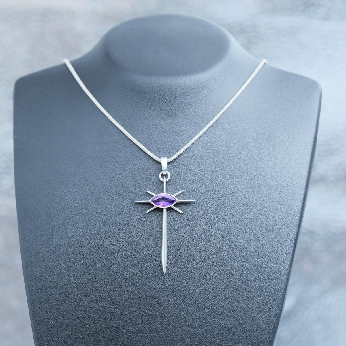 Eye of God – handmade sterling silver pendant by Matthew Street Jewellery, view 4