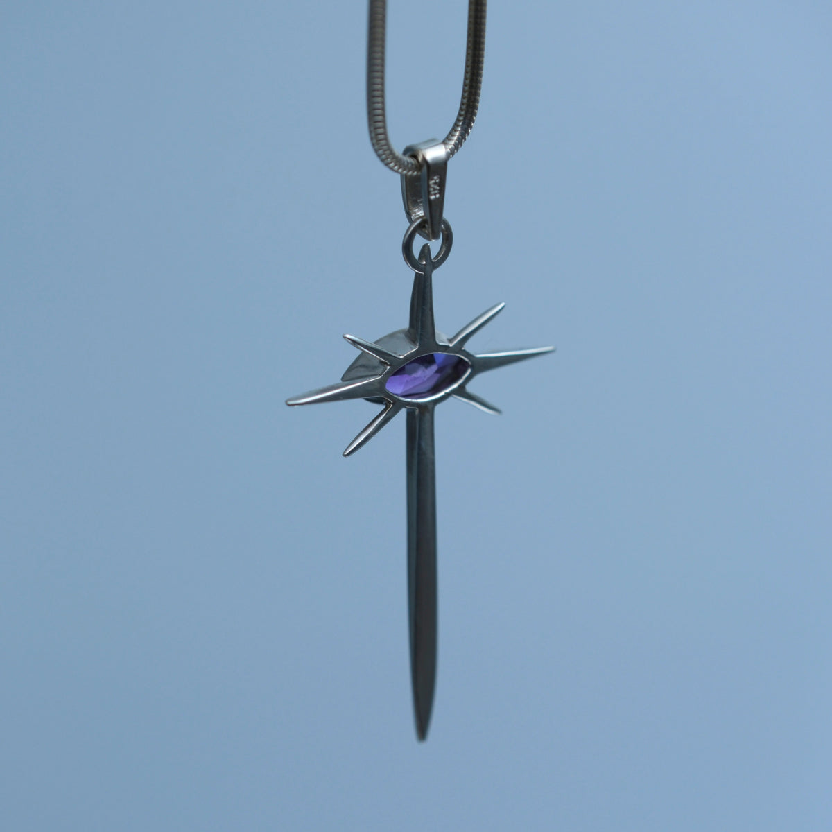 Eye of God – handmade sterling silver pendant by Matthew Street Jewellery, view 3