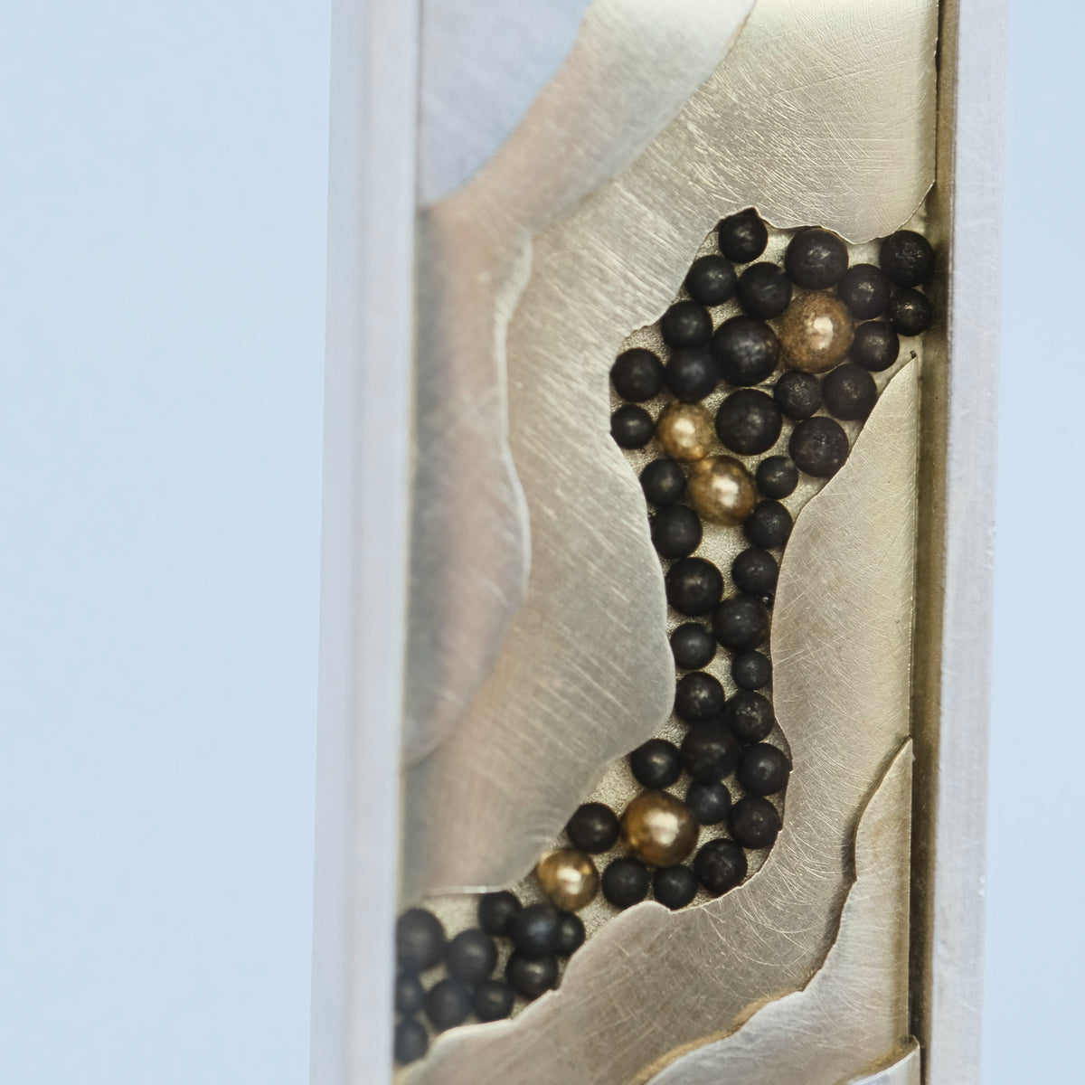 River Nuggets – handmade gold & silver pendant by Matthew Street Jewellery, view 3