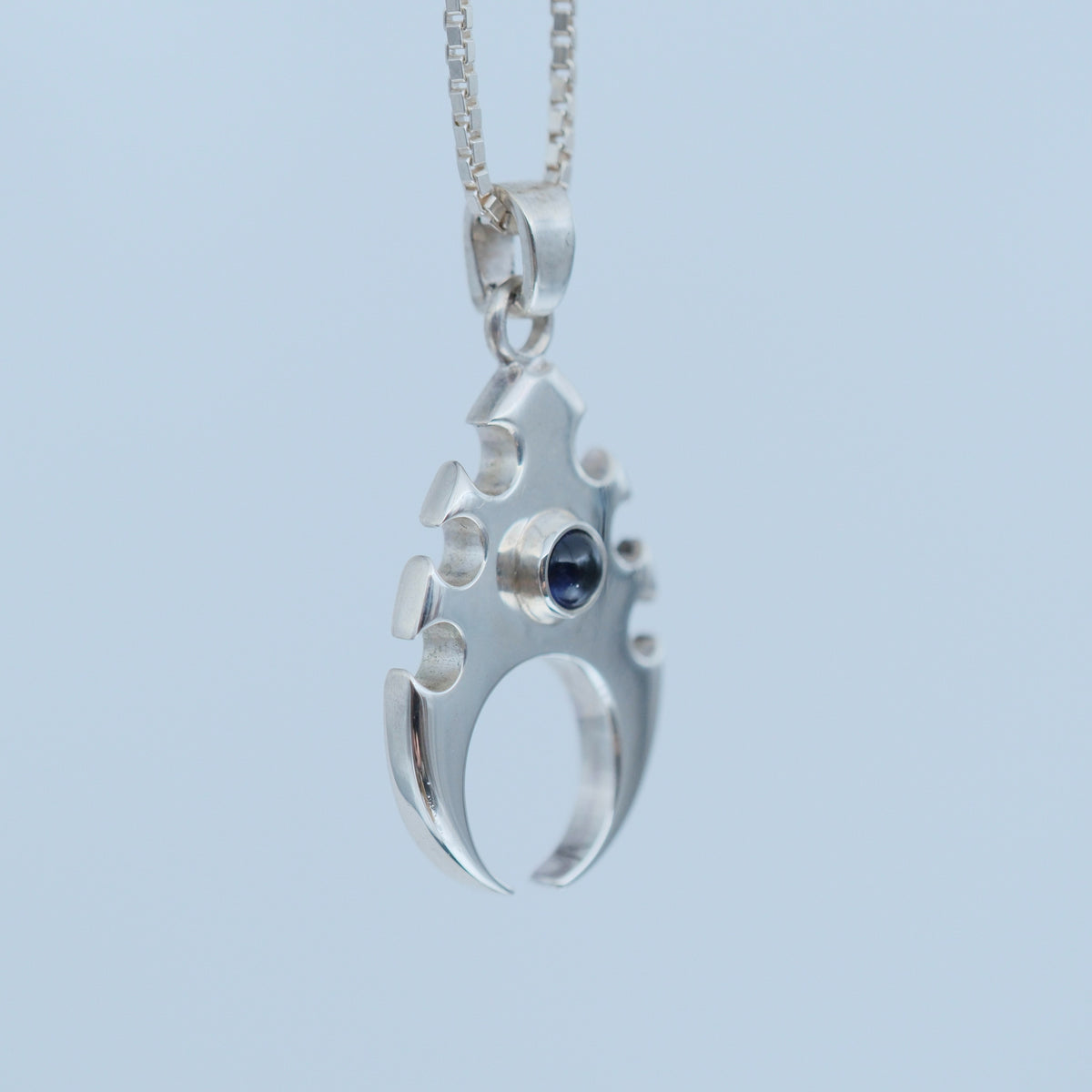 The Claw – handmade sterling silver pendant by Matthew Street Jewellery, view 2