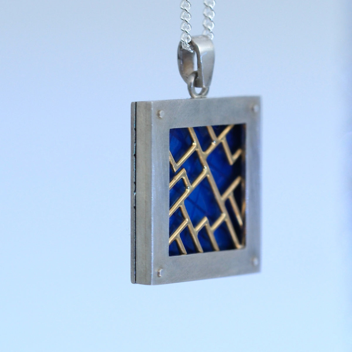 Processor – handmade gold & silver pendant by Matthew Street Jewellery, view 2