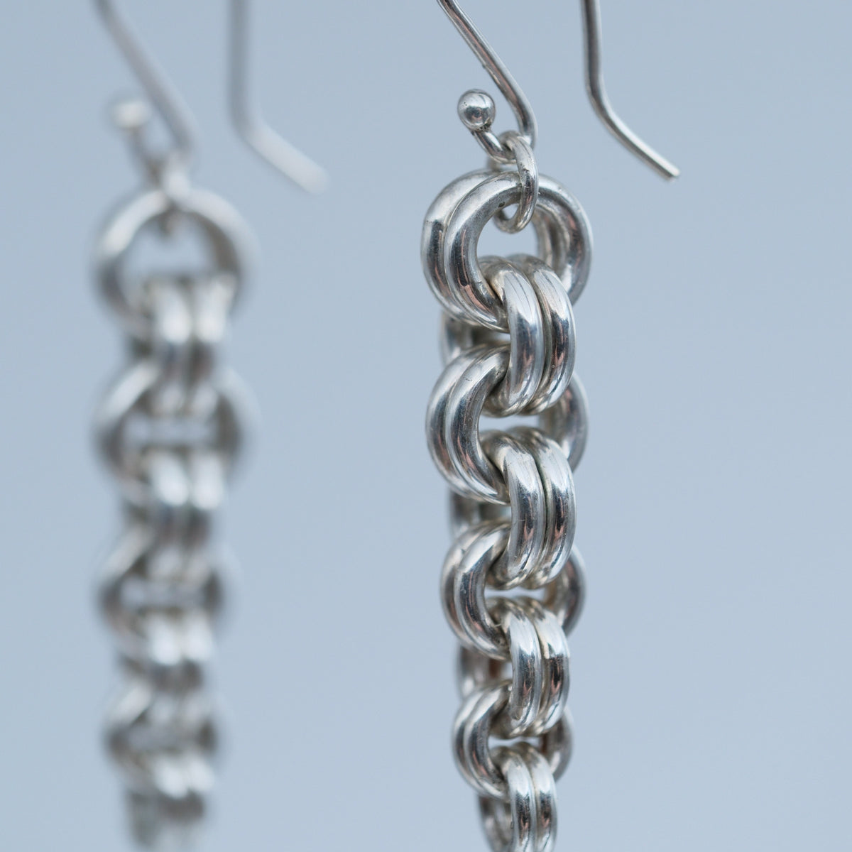 Two Together Earrings – handmade sterling silver earrings by Matthew Street Jewellery, view 2