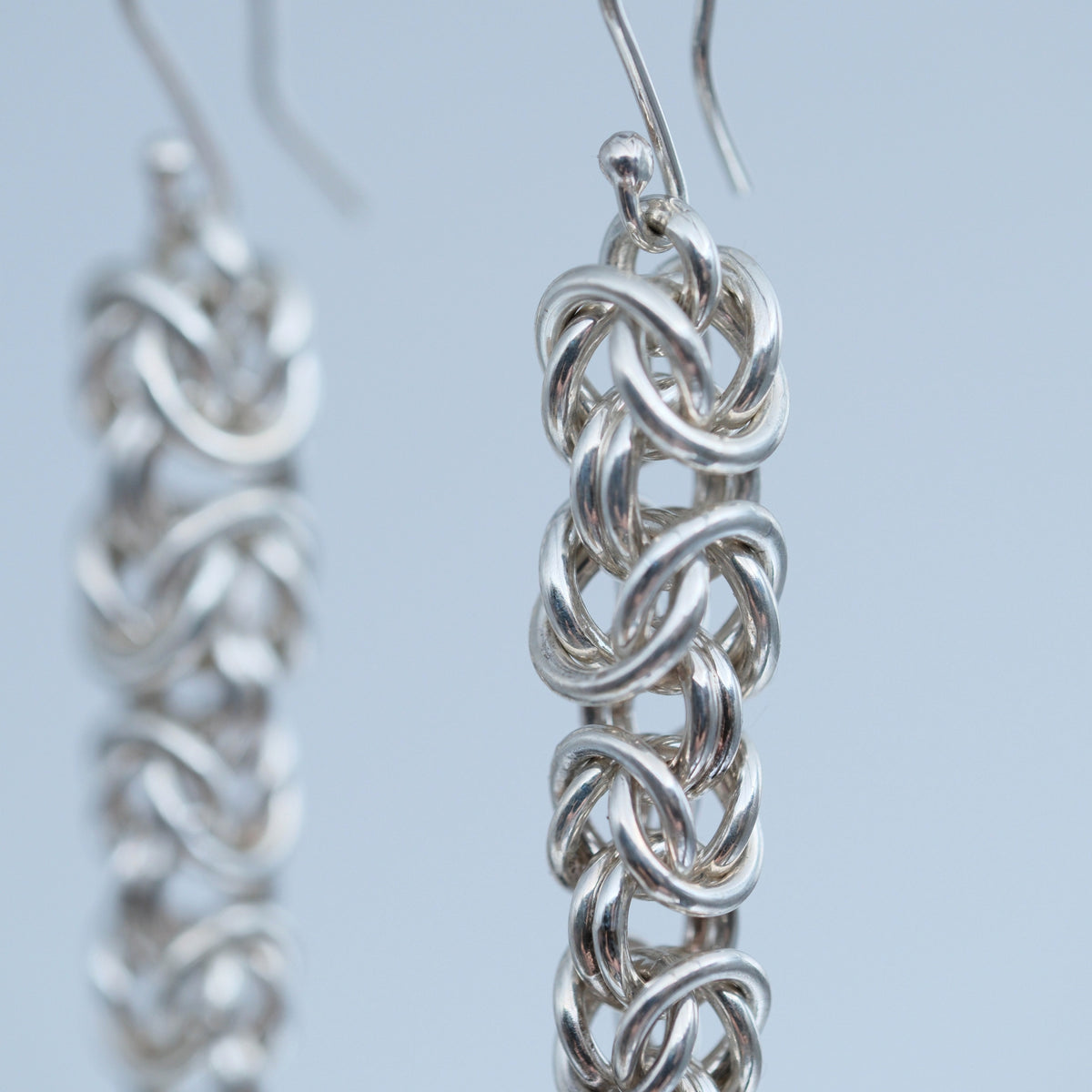 Byzantine Earrings – handmade sterling silver earrings by Matthew Street Jewellery, view 2