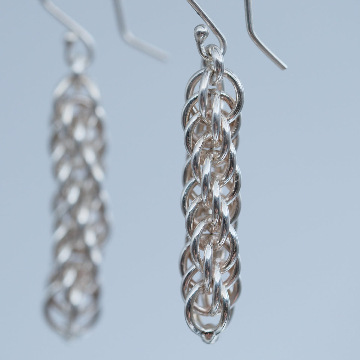 Milky Way Earrings – handmade sterling silver earrings by Matthew Street Jewellery, view 2