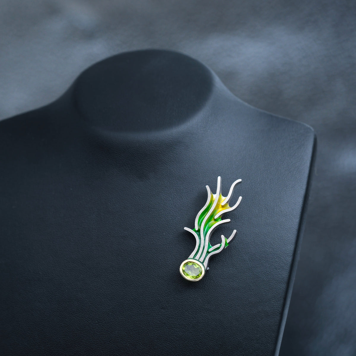 Sprouting Seed – handmade gold & silver brooch by Matthew Street Jewellery, view 2