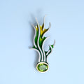 Sprouting Seed – handmade gold & silver brooch by Matthew Street Jewellery