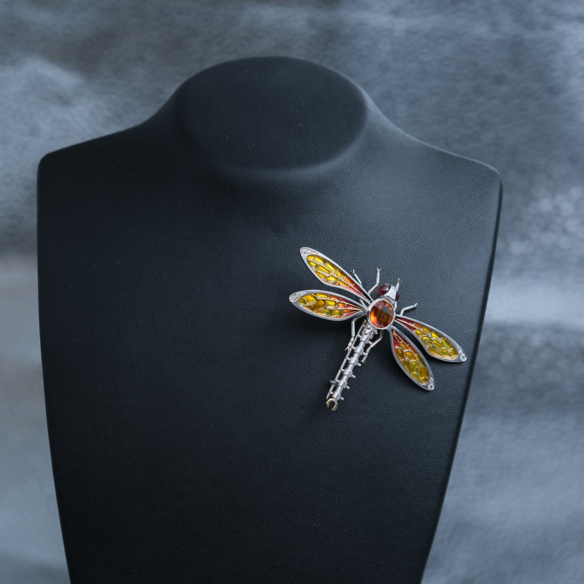 Dragonfly – handmade gold & silver brooch by Matthew Street Jewellery, view 2
