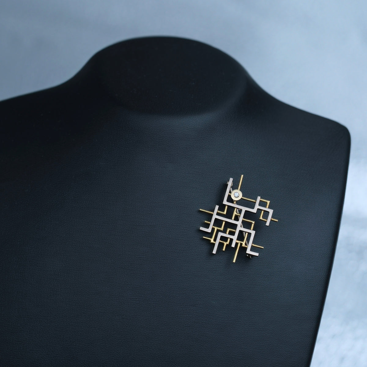 Man on the Move – handmade 18ct gold brooch by Matthew Street Jewellery, view 2