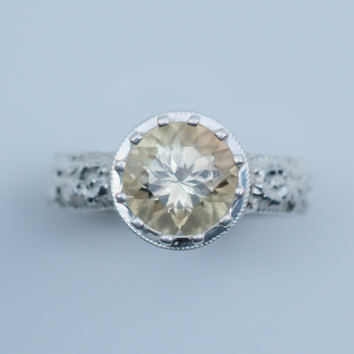 Cocktail Ring with Sunstone – handmade sterling silver ring by Matthew Street Jewellery, view 2