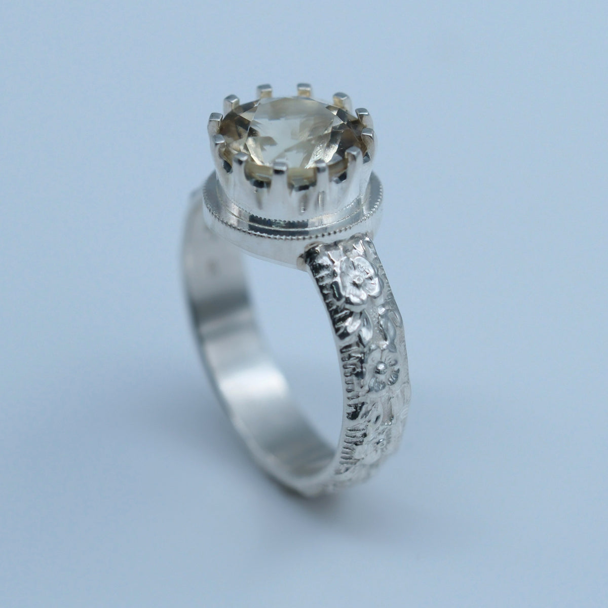 Cocktail Ring with Sunstone – handmade sterling silver ring by Matthew Street Jewellery, view 3