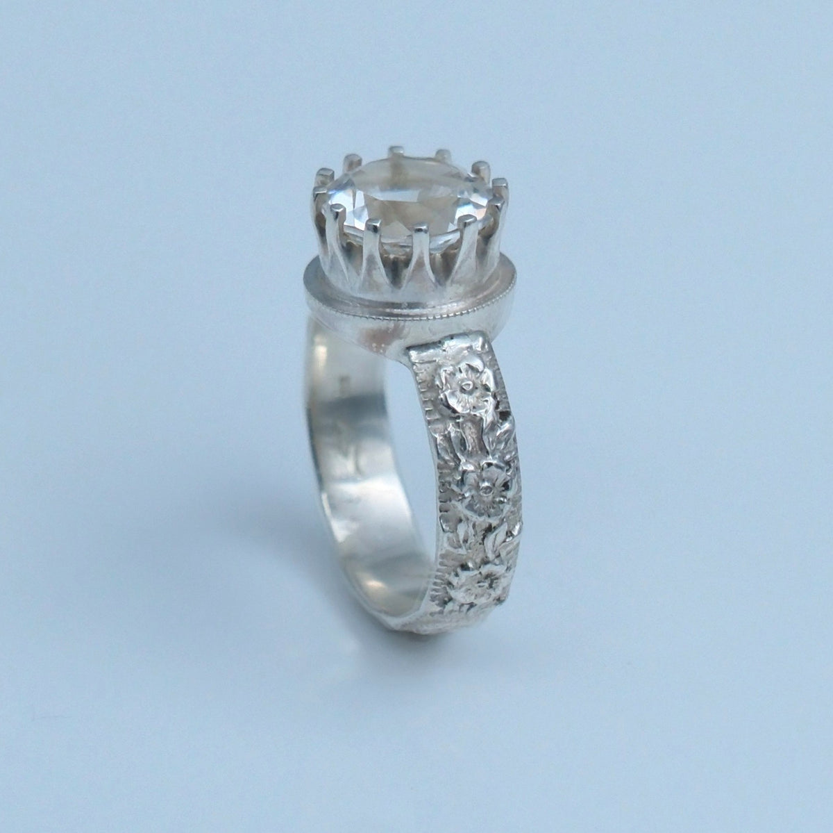 Cocktail Ring with Quartz – handmade sterling silver ring by Matthew Street Jewellery