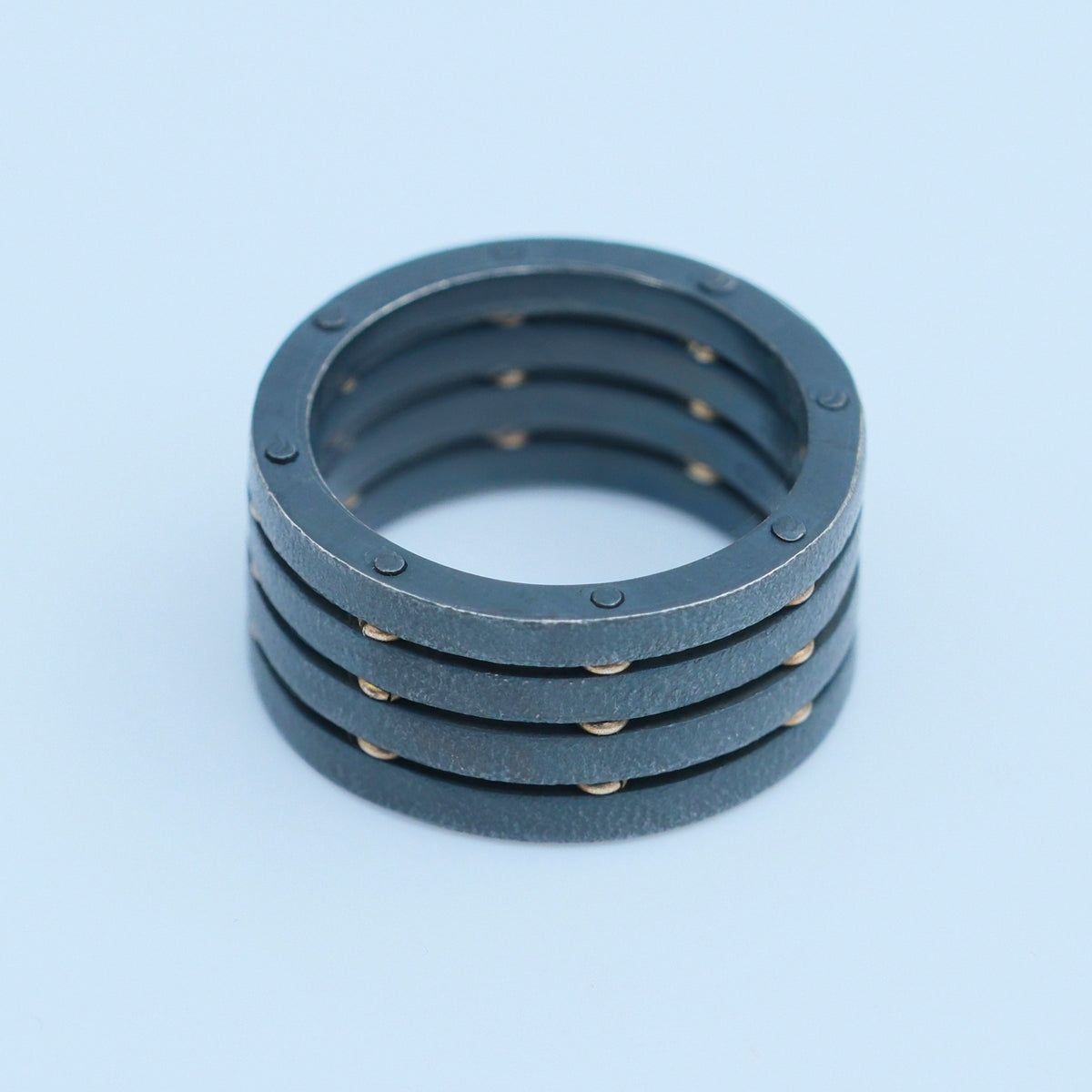 Black Ring – handmade gold & silver ring by Matthew Street Jewellery