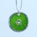 Peridot Swirl – handmade sterling silver pendant by Matthew Street Jewellery