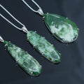Flower Jade Pendants – handmade sterling silver pendant by Matthew Street Jewellery